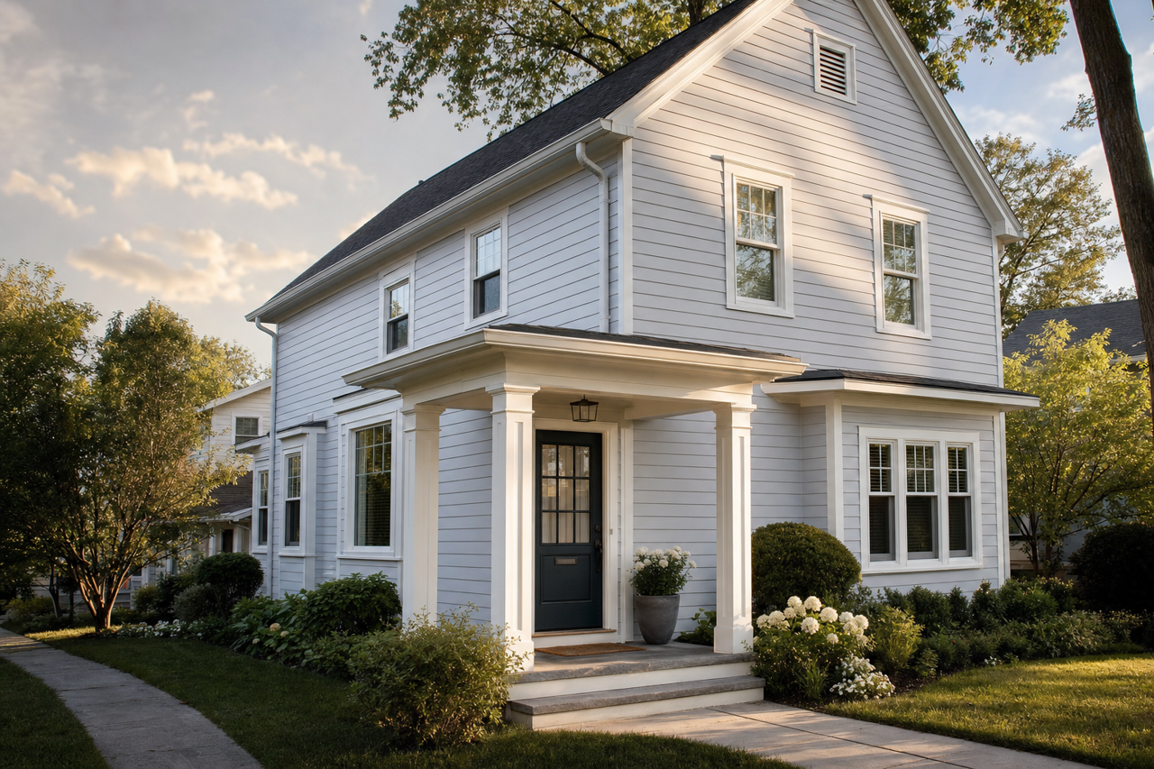 Misty by Benjamin Moore on exterior