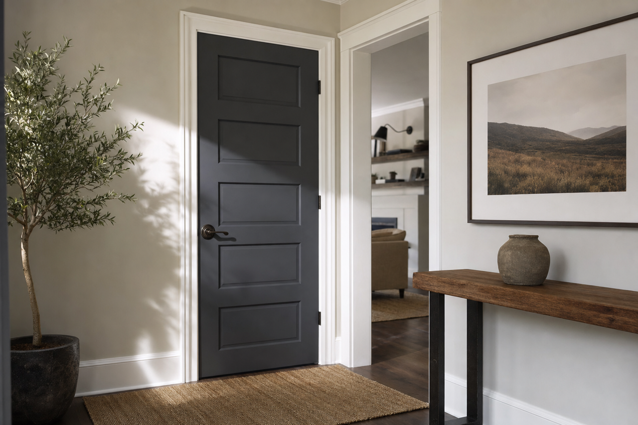 Black by Benjamin Moore on interior-doors