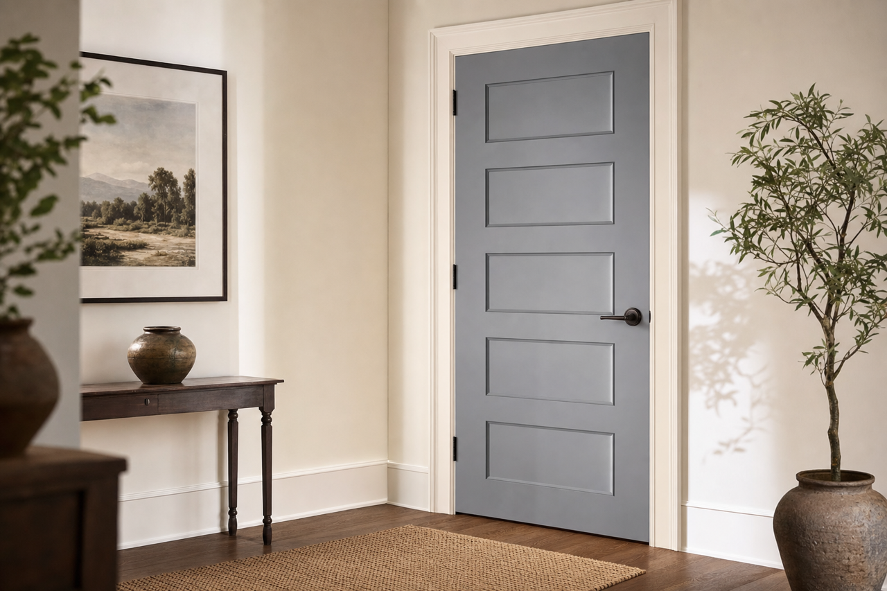 Silver by Benjamin Moore on interior-doors