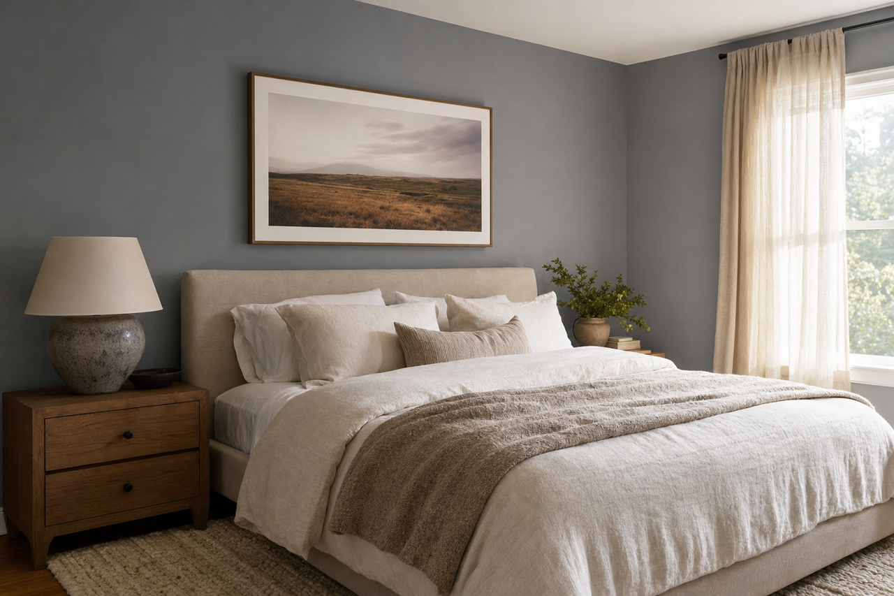 Silver by Benjamin Moore on interiors