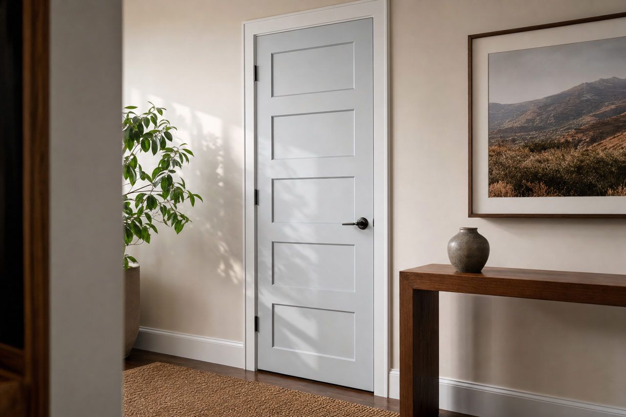 Silver by Benjamin Moore on interior-doors