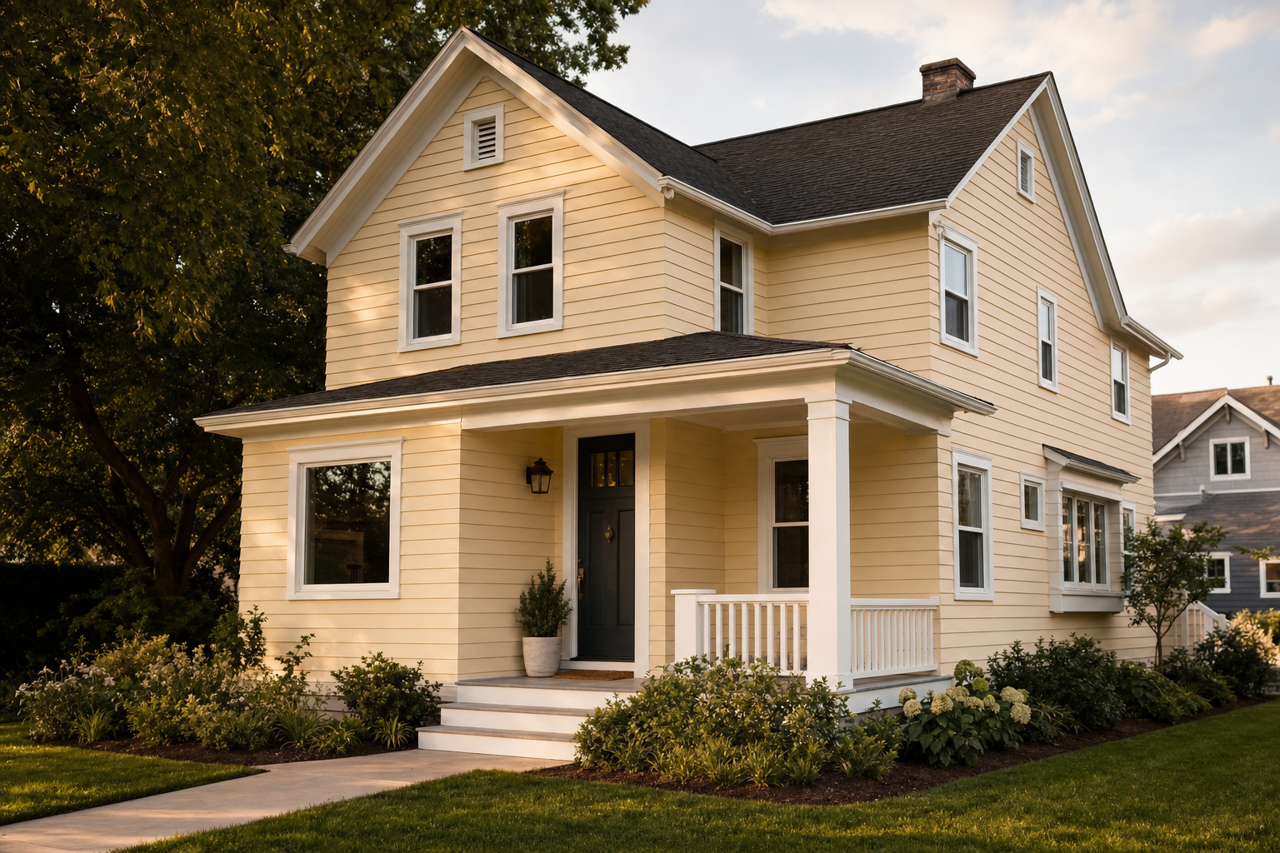 Happy by Benjamin Moore on exterior