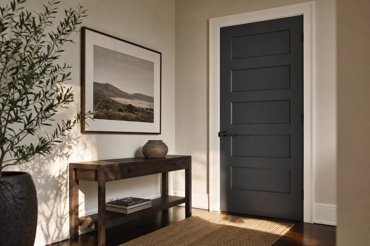 Black by Benjamin Moore on interior-doors