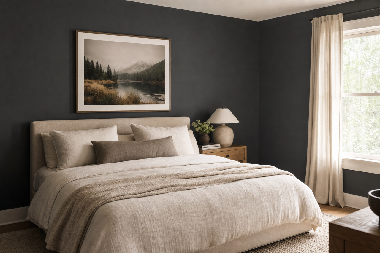 Black by Benjamin Moore on interiors