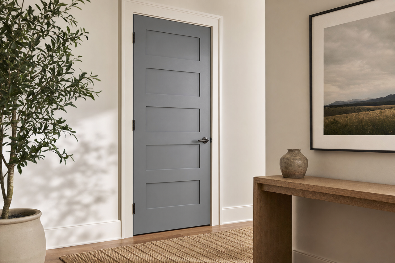 Smoke by Benjamin Moore on interior-doors