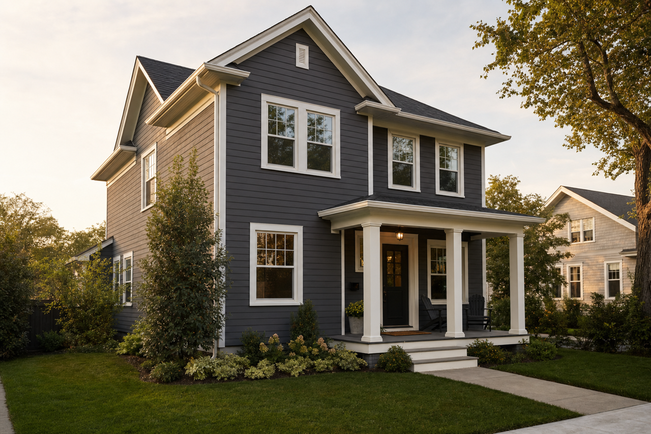 Gray by Benjamin Moore on exterior