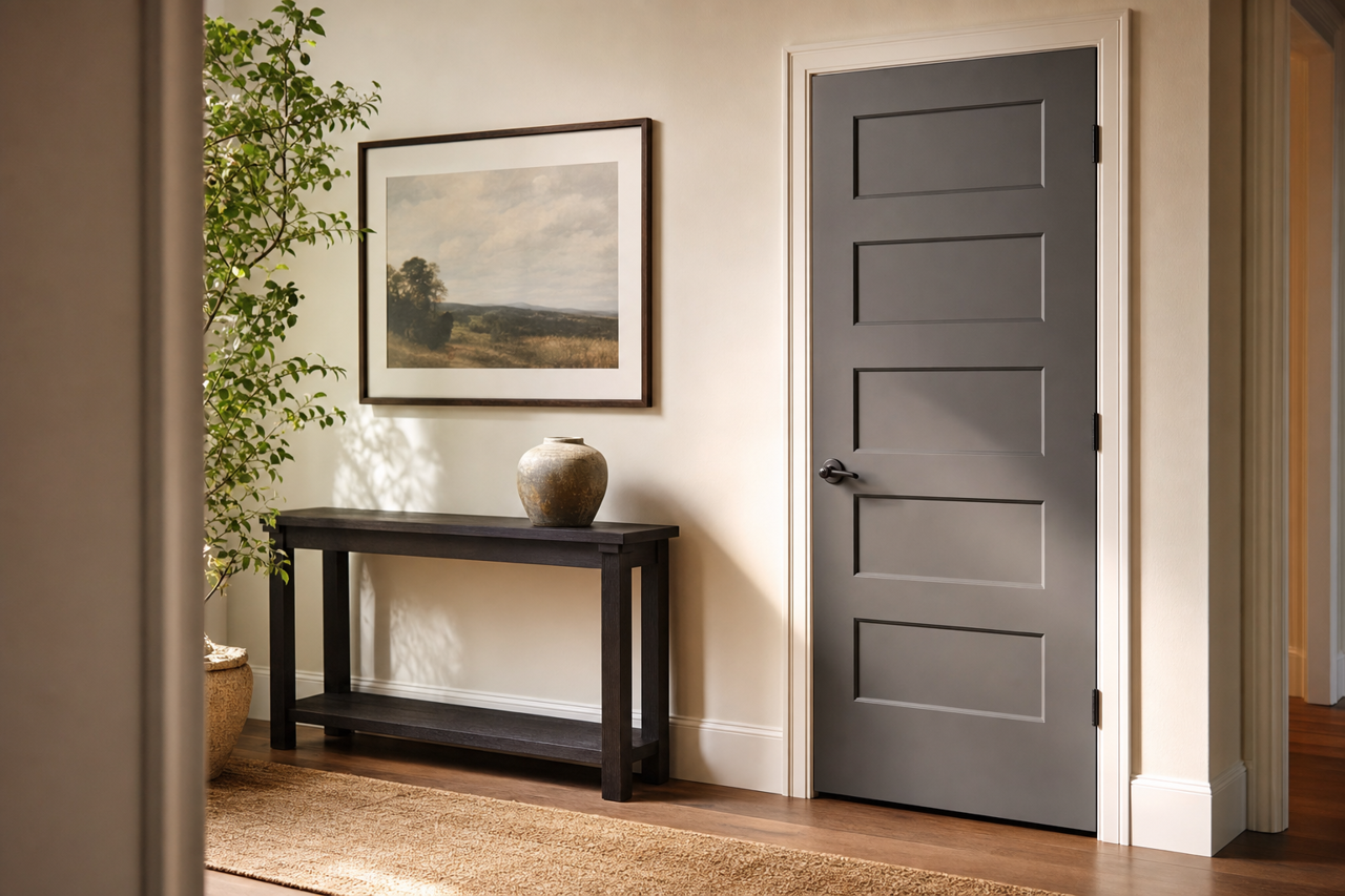 Gray by Benjamin Moore on interior-doors