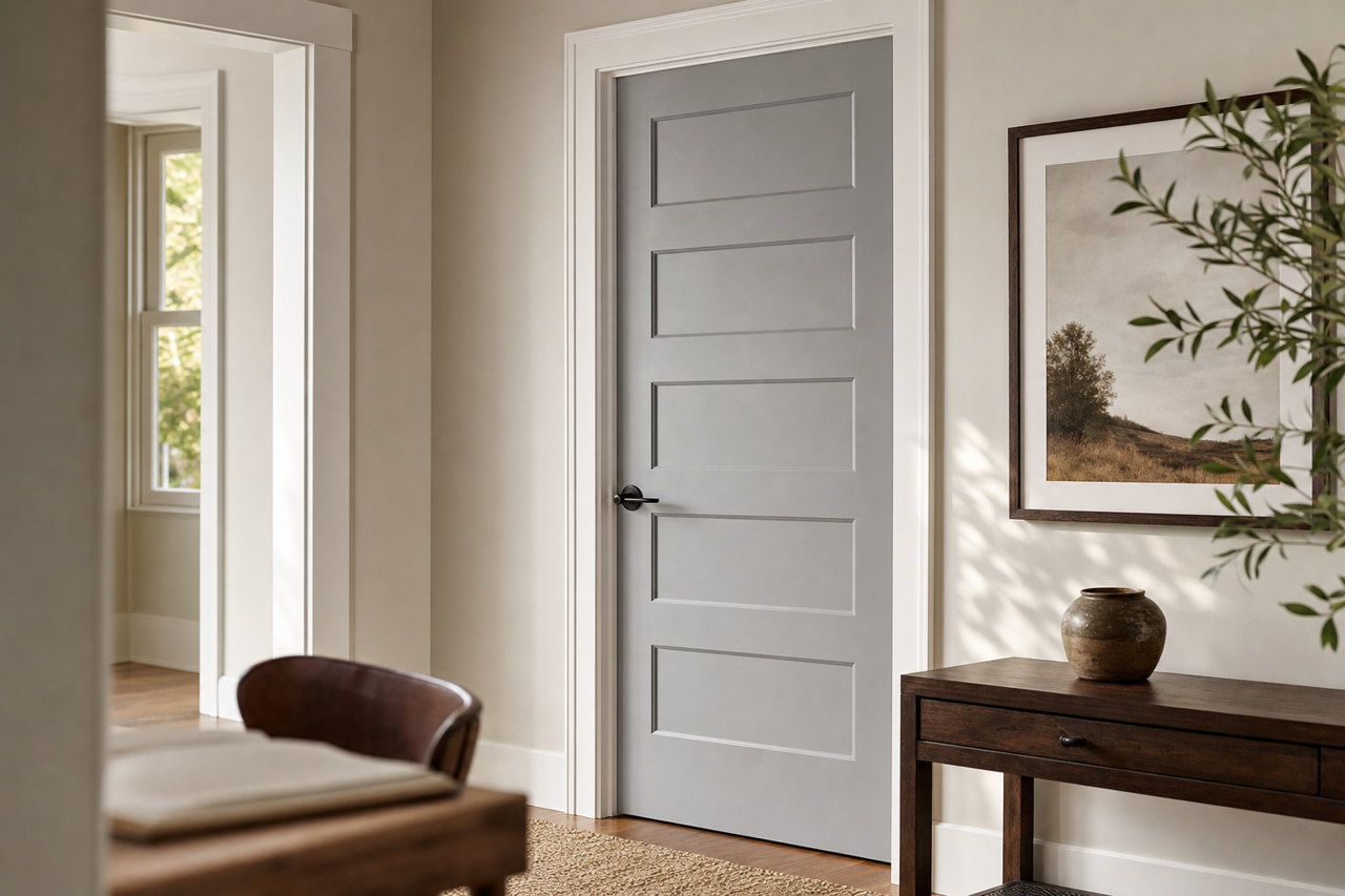 Pewter by Benjamin Moore on interior-doors