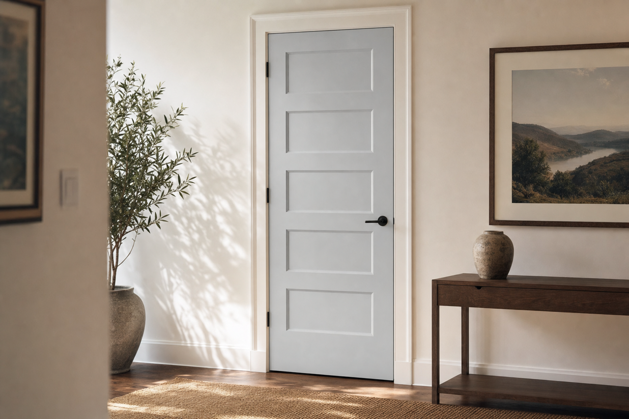 Silver by Benjamin Moore on interior-doors