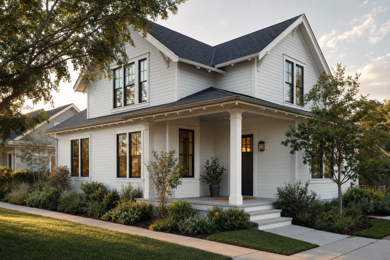White by Benjamin Moore on exterior