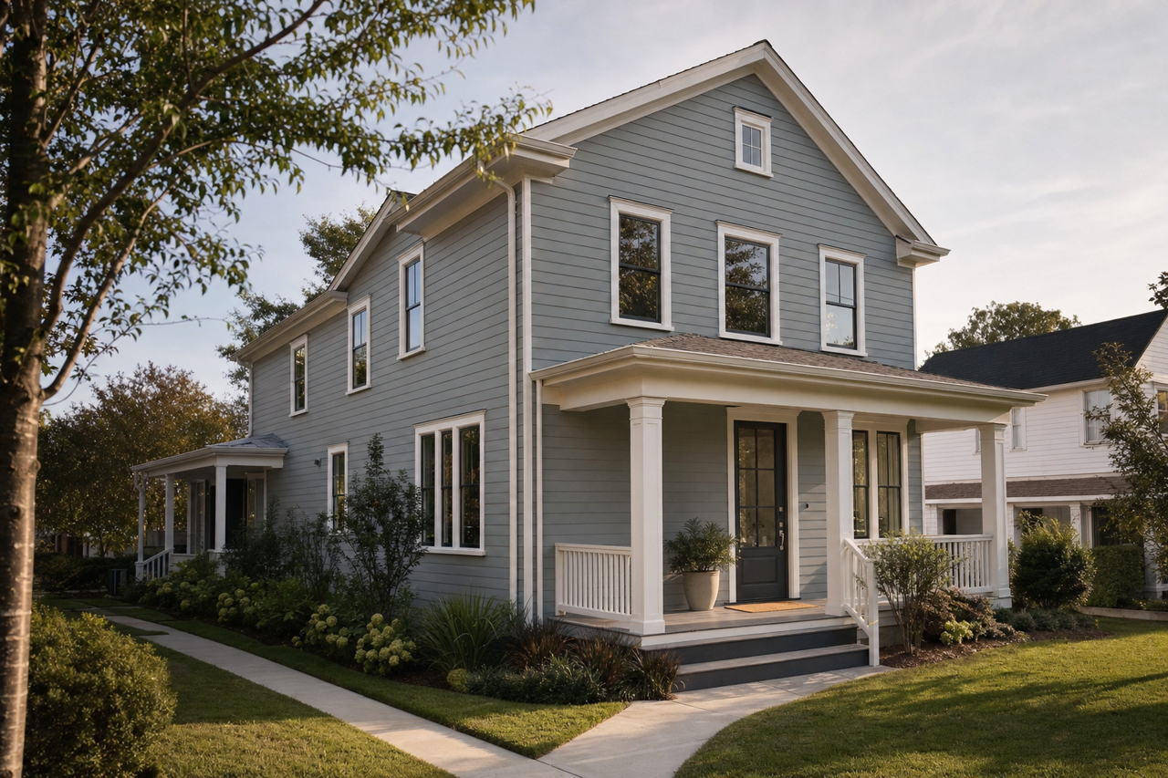 Cloudy by Benjamin Moore on exterior
