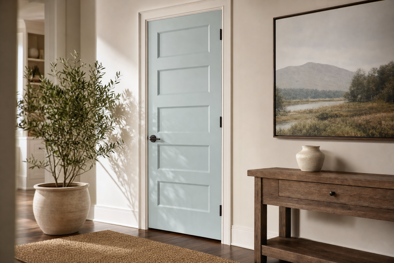 Smoke by Benjamin Moore on interior-doors
