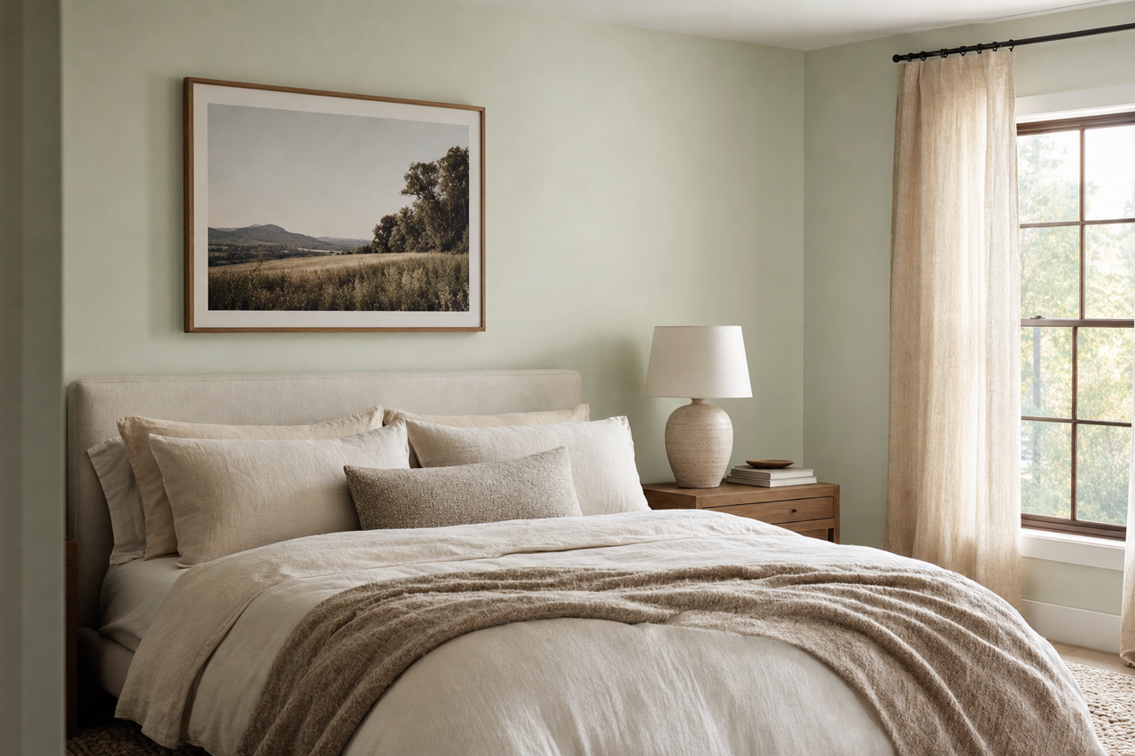 Snow by Benjamin Moore on interiors