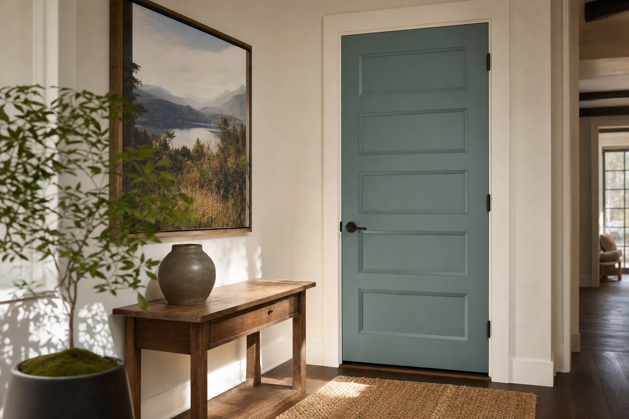 Caribbean by Benjamin Moore on interior-doors