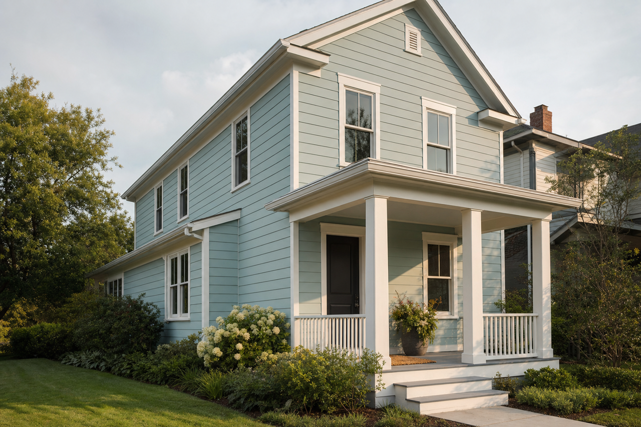 Gossamer by Benjamin Moore on exterior