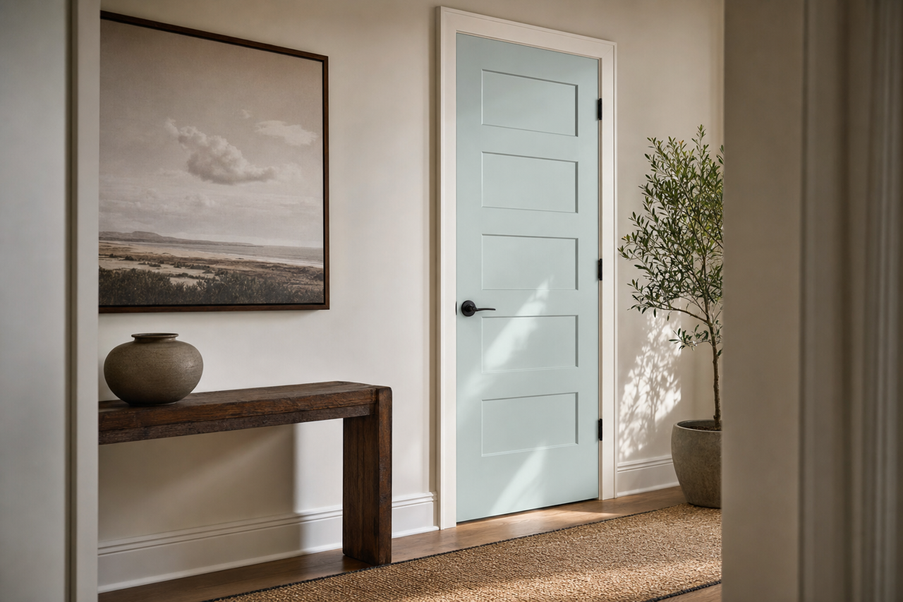 Ocean by Benjamin Moore on interior-doors