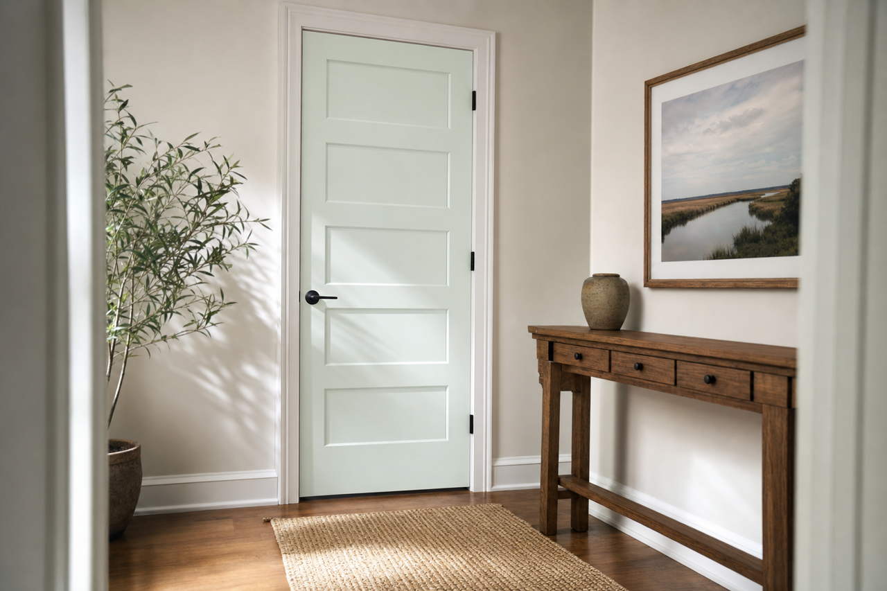 Sea by Benjamin Moore on interior-doors