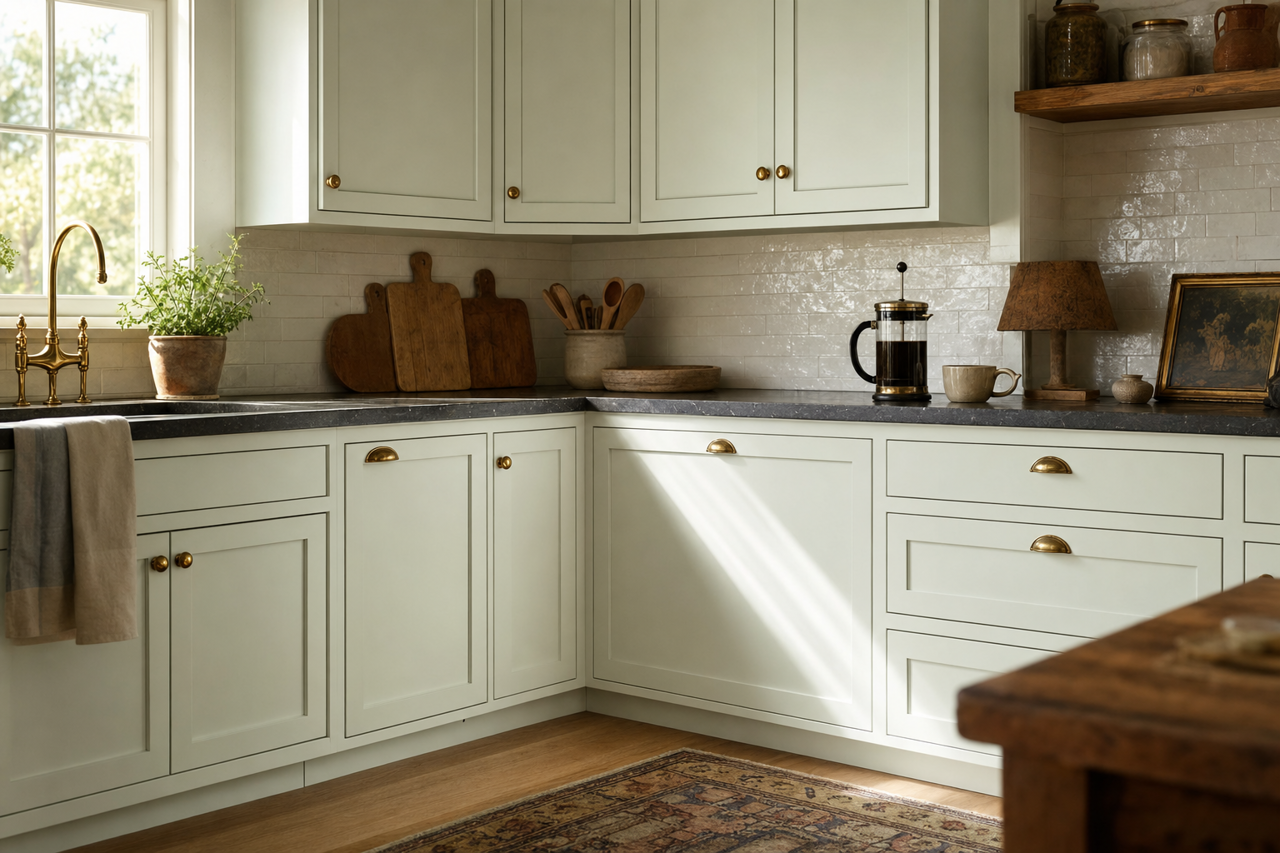 Ice by Benjamin Moore on cabinets