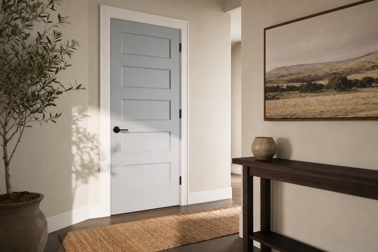 Thundercloud by Benjamin Moore on interior-doors