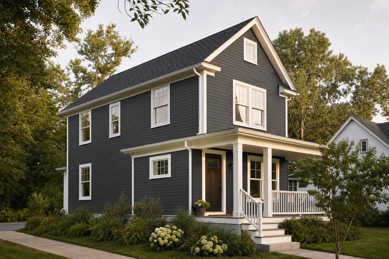 Black by Benjamin Moore on exterior