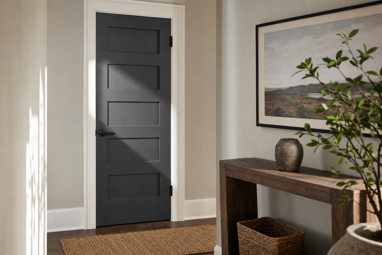 Black by Benjamin Moore on interior-doors