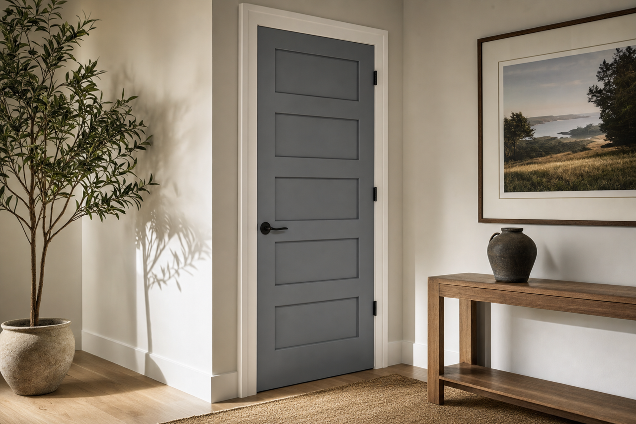 Gray by Benjamin Moore on interior-doors