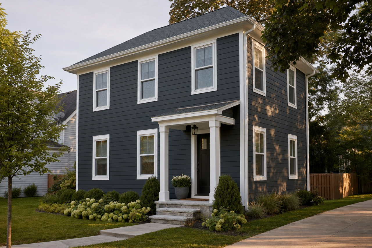 Black by Benjamin Moore on exterior