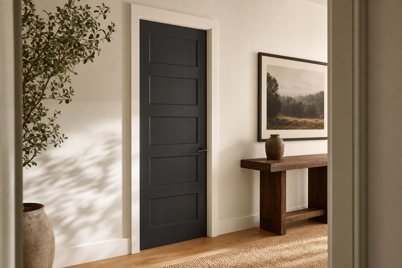 Black by Benjamin Moore on interior-doors