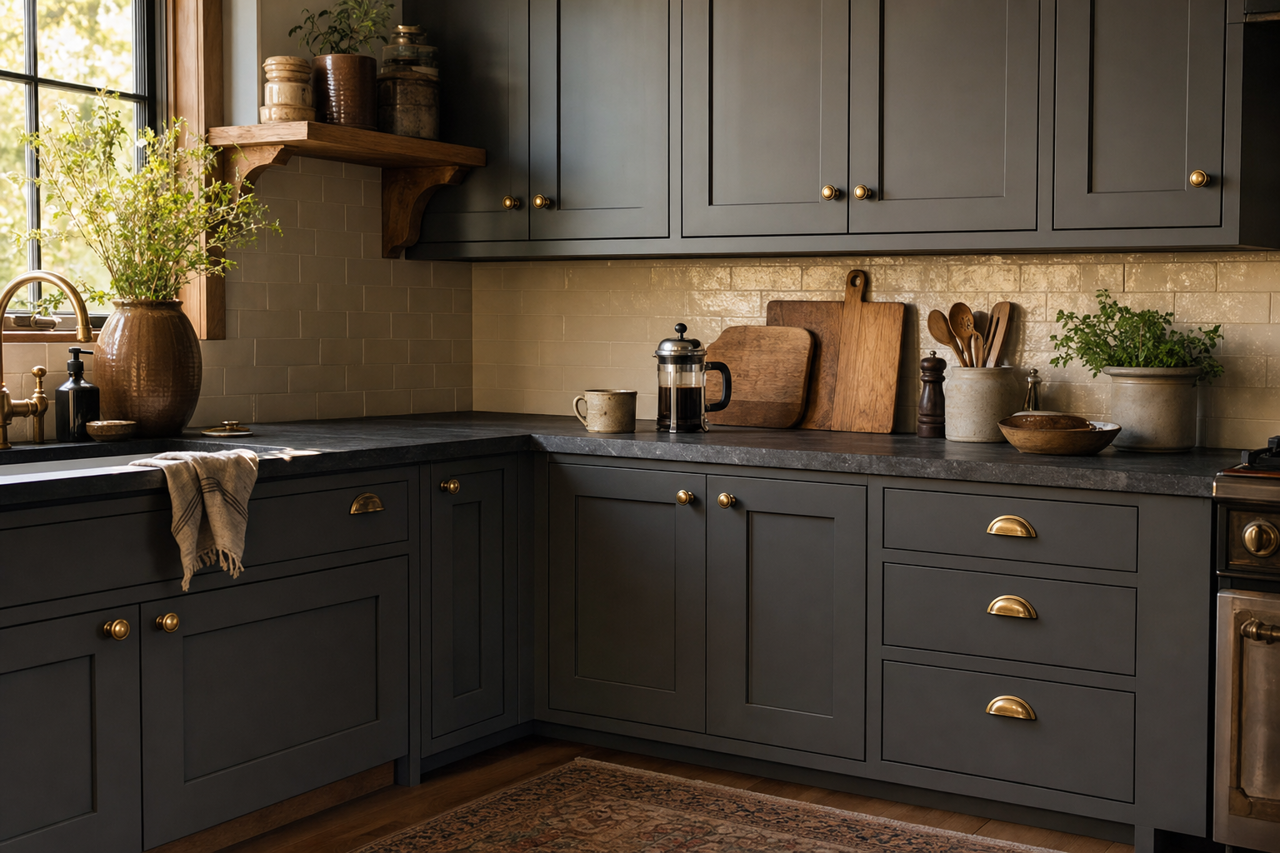 Raccoon by Benjamin Moore on cabinets