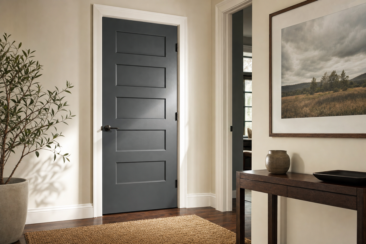Raccoon by Benjamin Moore on interior-doors
