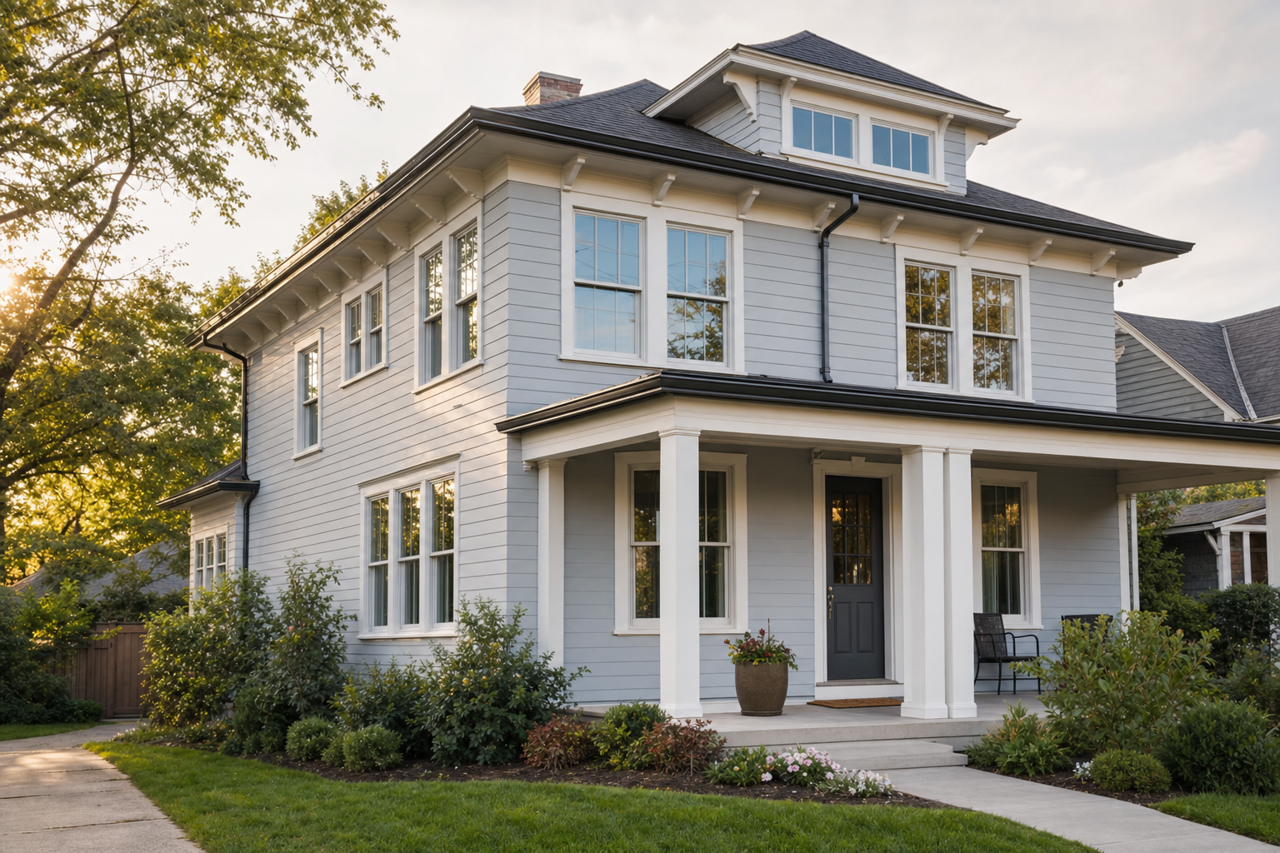 Gray by Benjamin Moore on exterior