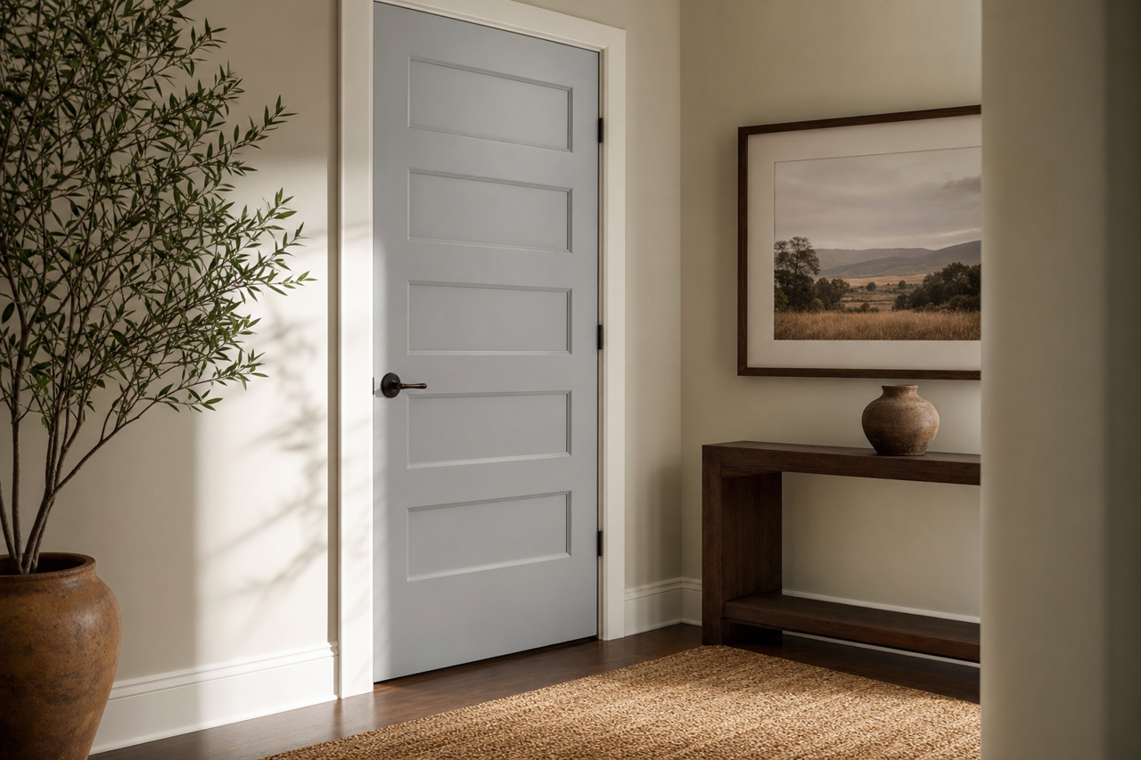 Gray by Benjamin Moore on interior-doors