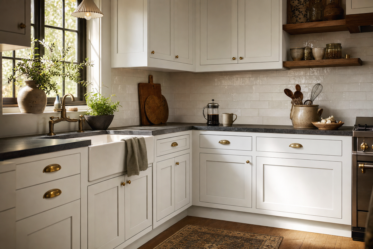 Chalk by Benjamin Moore on cabinets