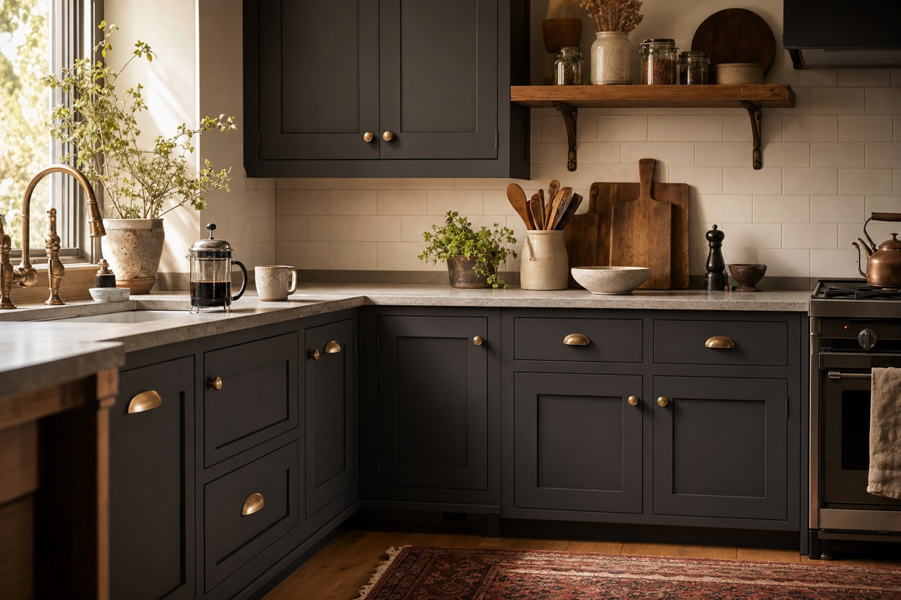 Twilight by Benjamin Moore on cabinets