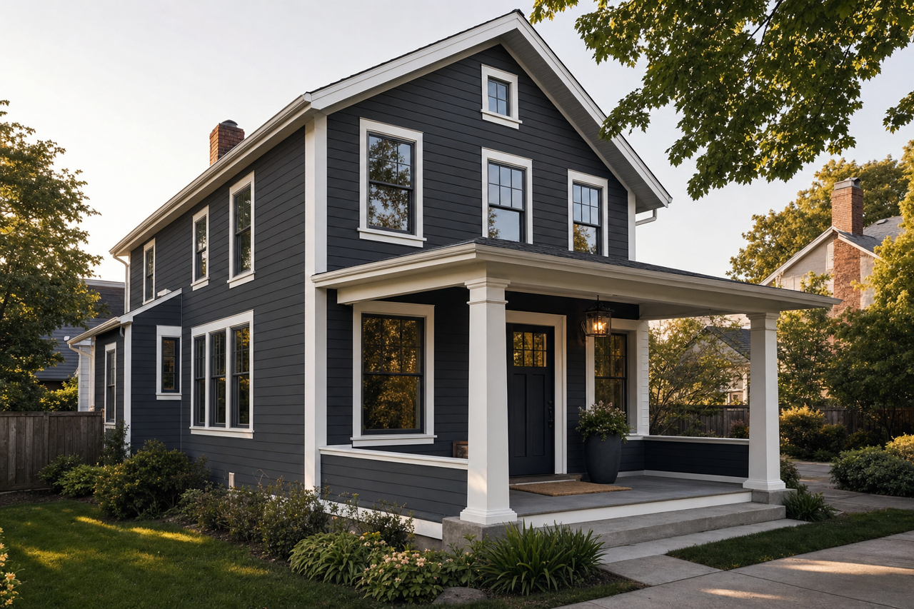 Black by Benjamin Moore on exterior