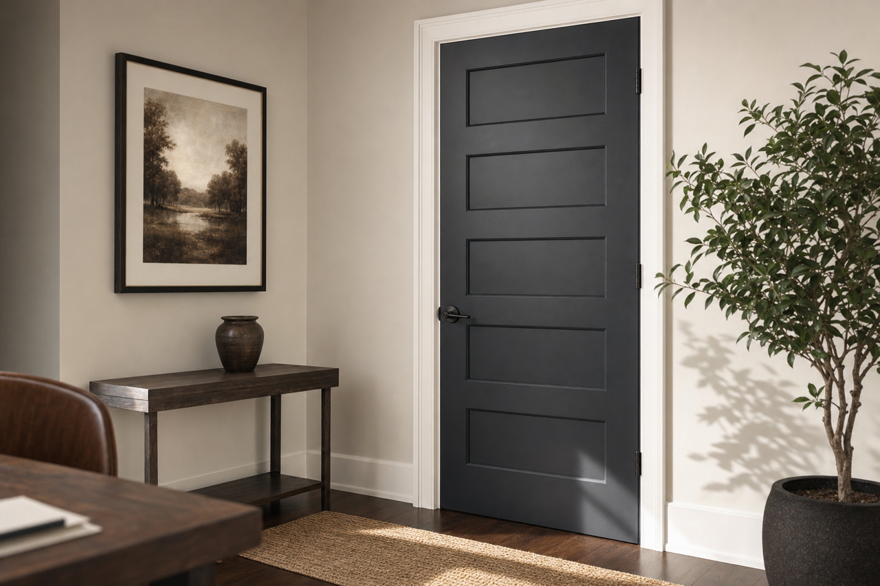 Black by Benjamin Moore on interior-doors