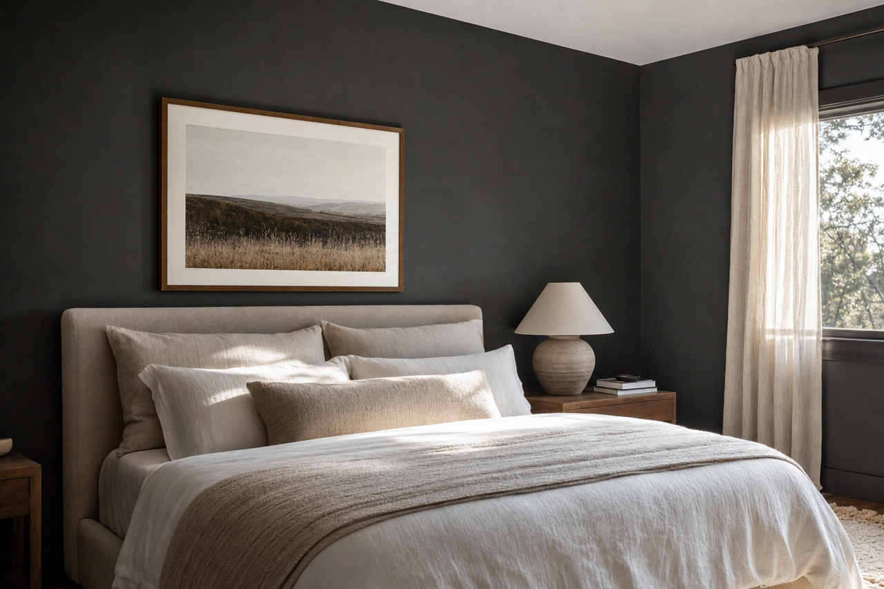 Black by Benjamin Moore on interiors