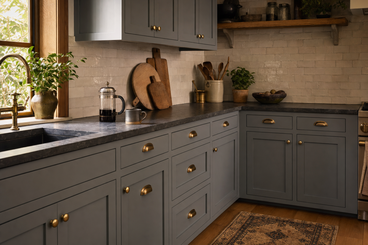 Wolf by Benjamin Moore on cabinets