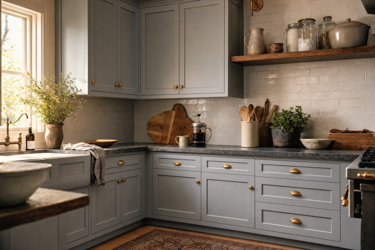 Pike's by Benjamin Moore on cabinets
