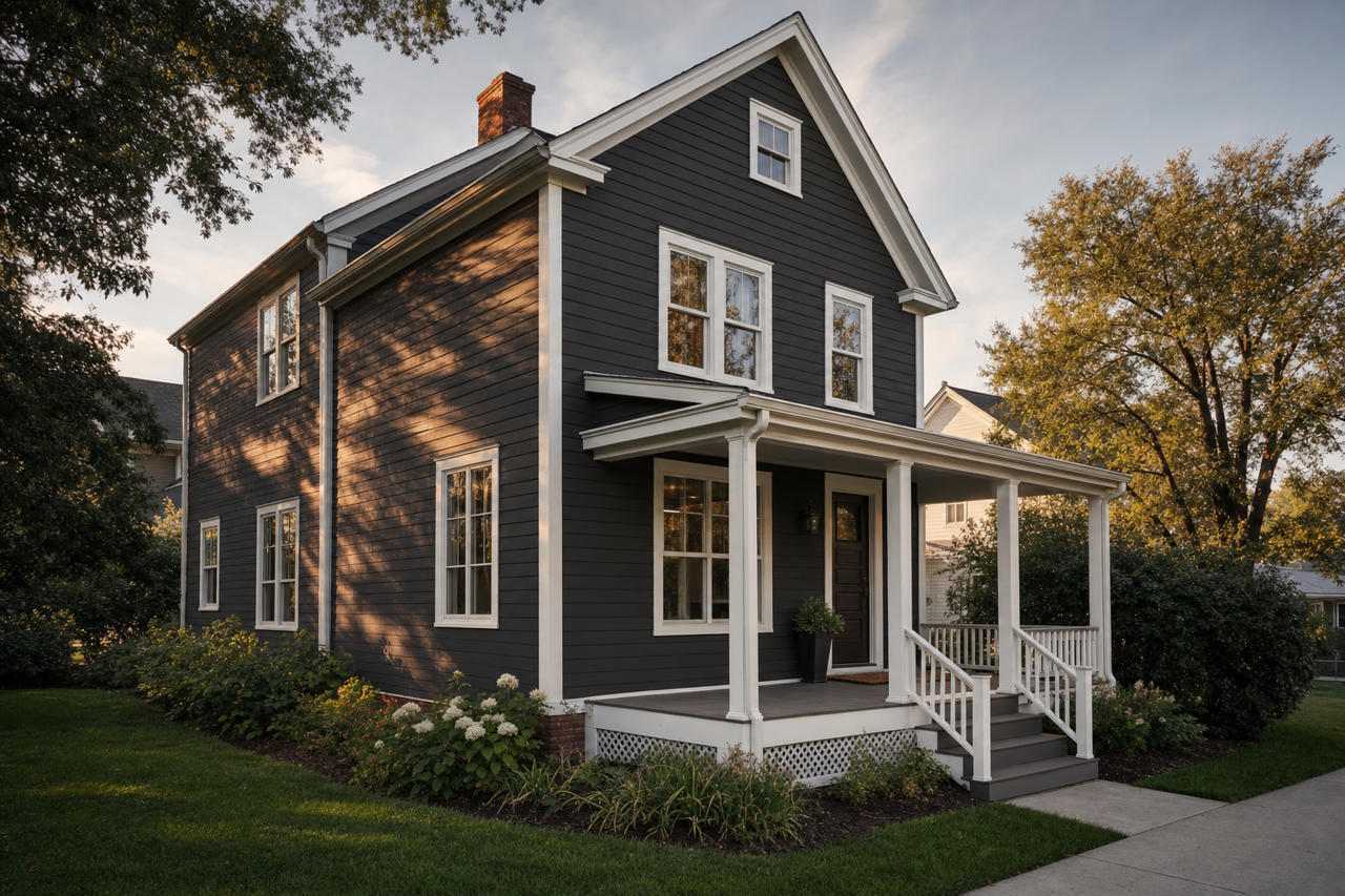 Black by Benjamin Moore on exterior