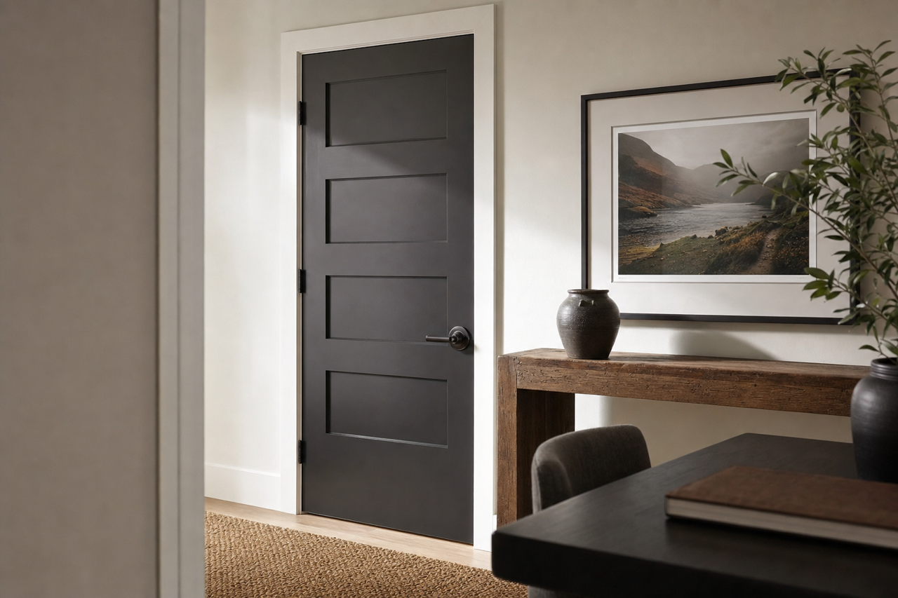 Black by Benjamin Moore on interior-doors