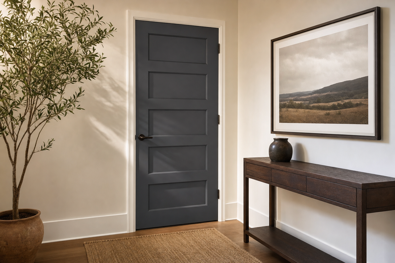 Abyss by Benjamin Moore on interior-doors