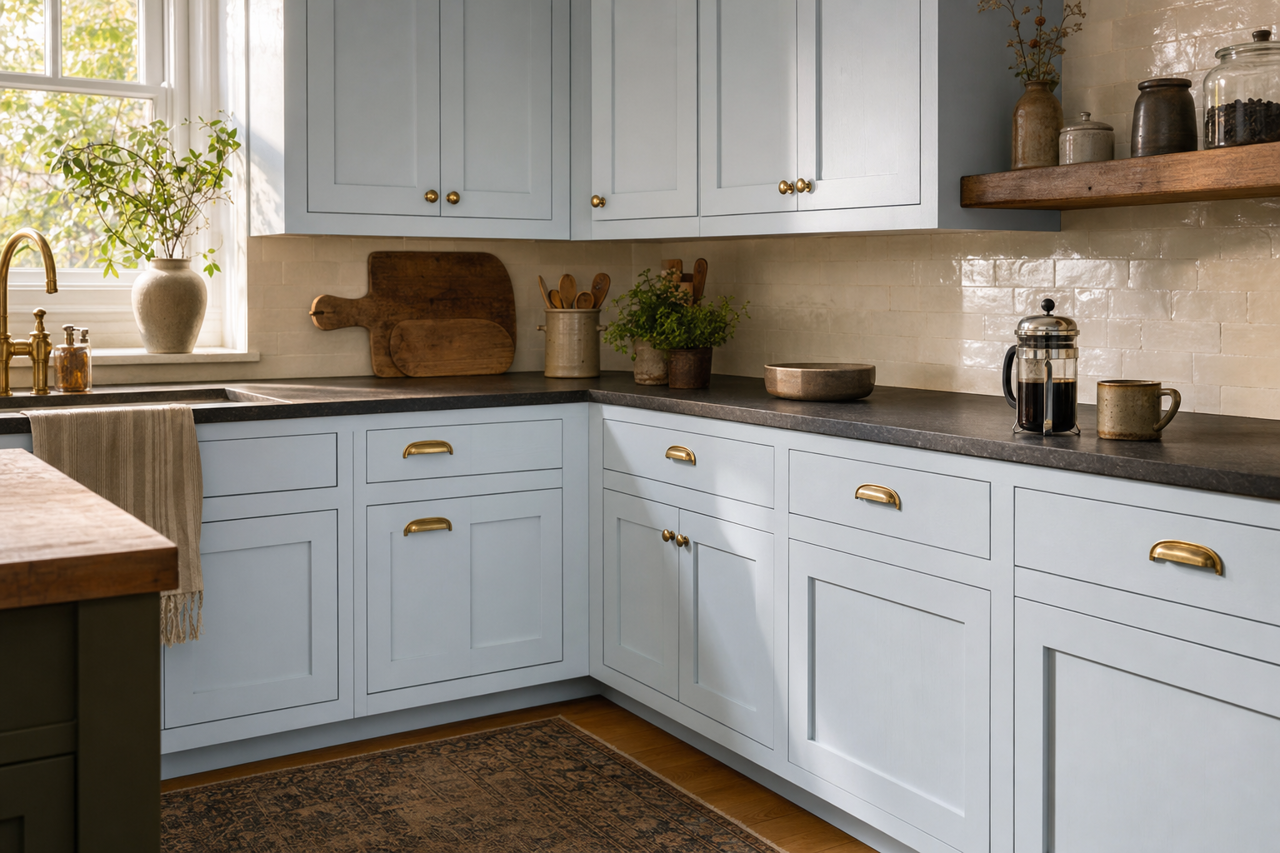 Beacon by Benjamin Moore on cabinets