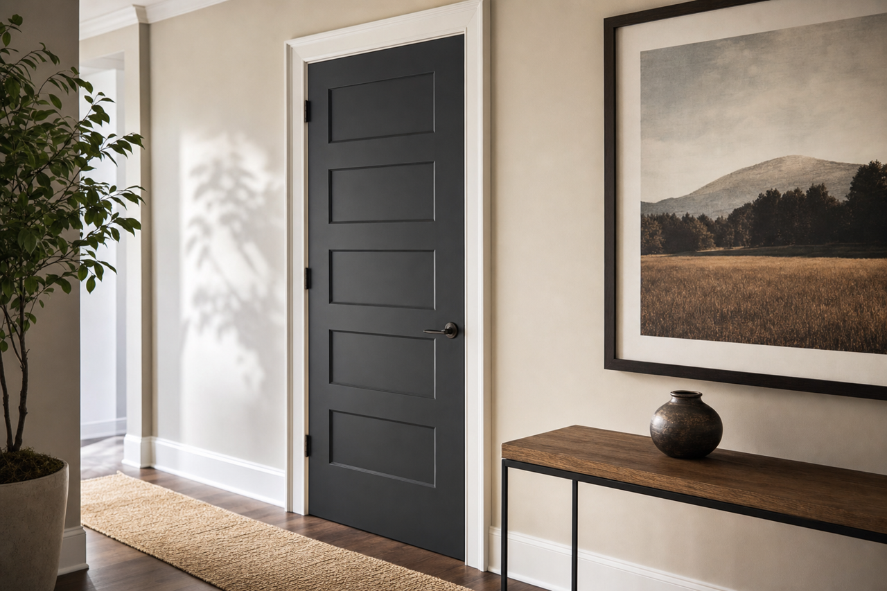 Midnight by Benjamin Moore on interior-doors
