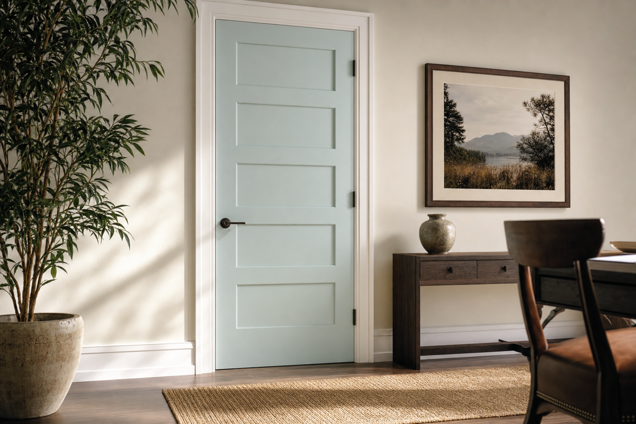 Silver by Benjamin Moore on interior-doors