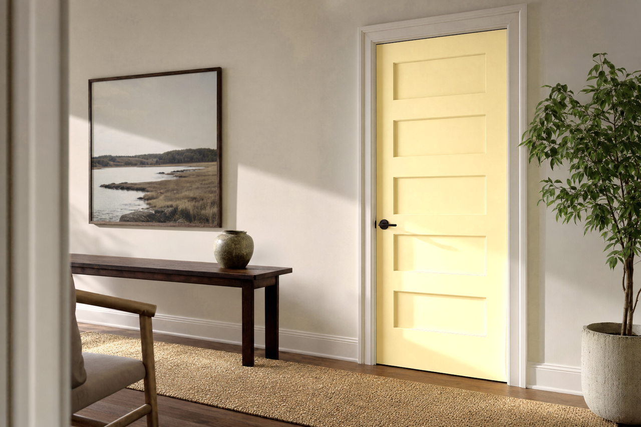 Harp Strings by Benjamin Moore on interior-doors