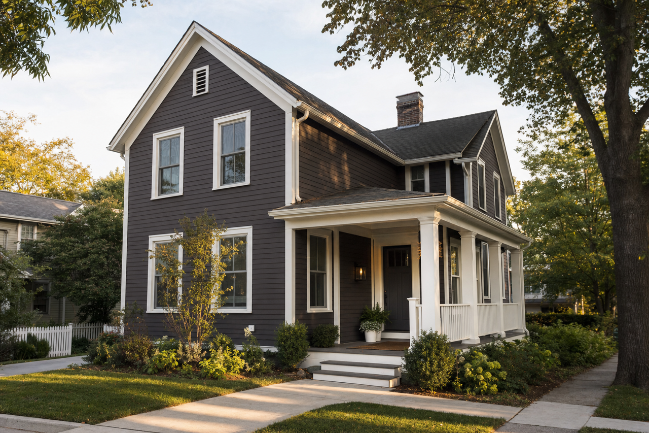 Black by Benjamin Moore on exterior