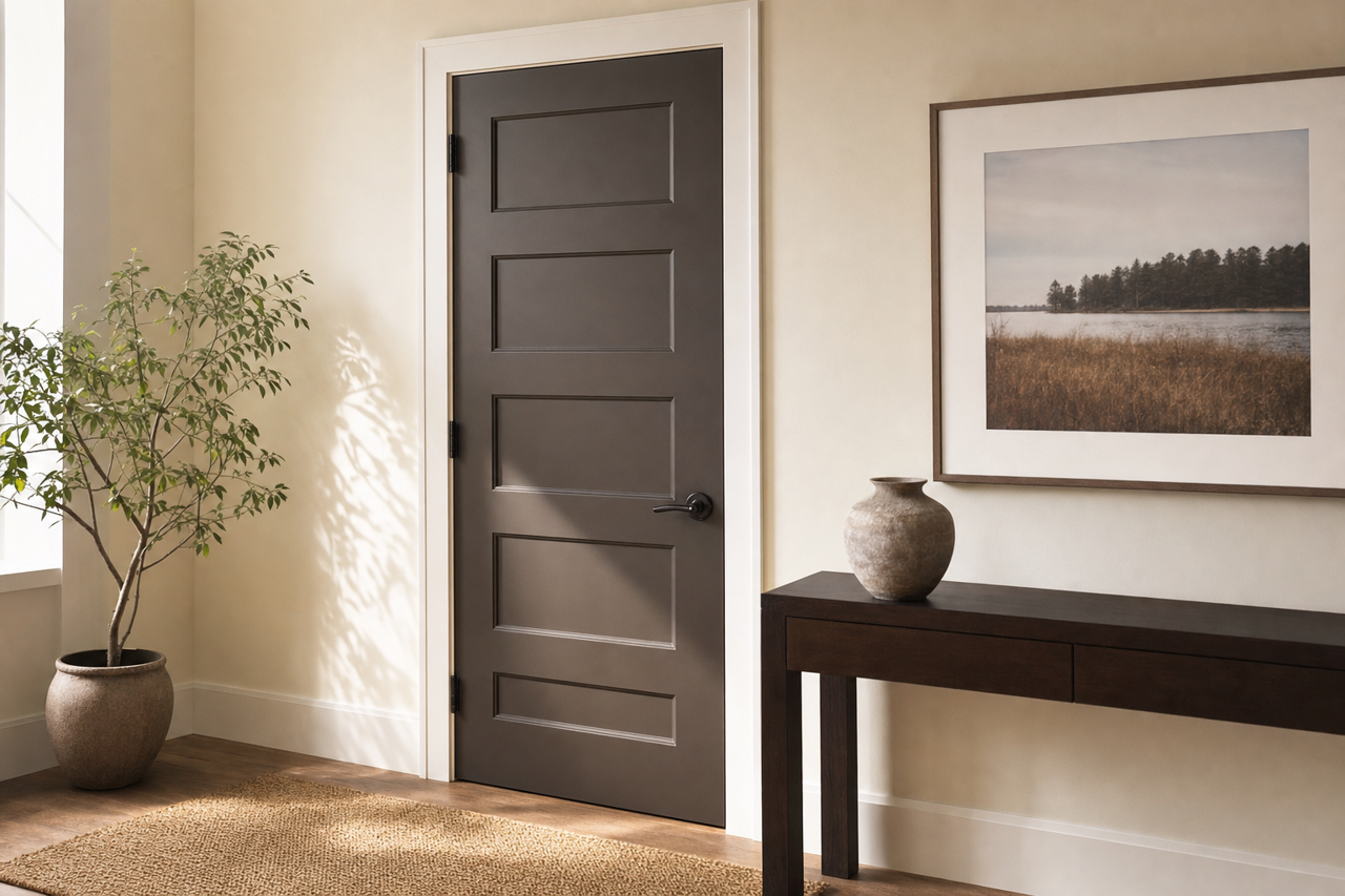 Black by Benjamin Moore on interior-doors