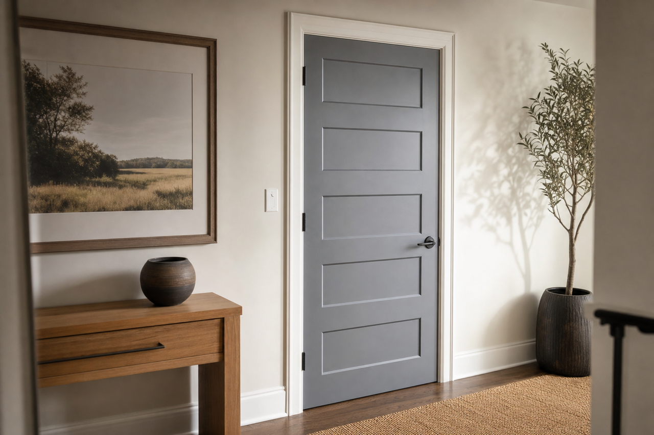 Black by Benjamin Moore on interior-doors