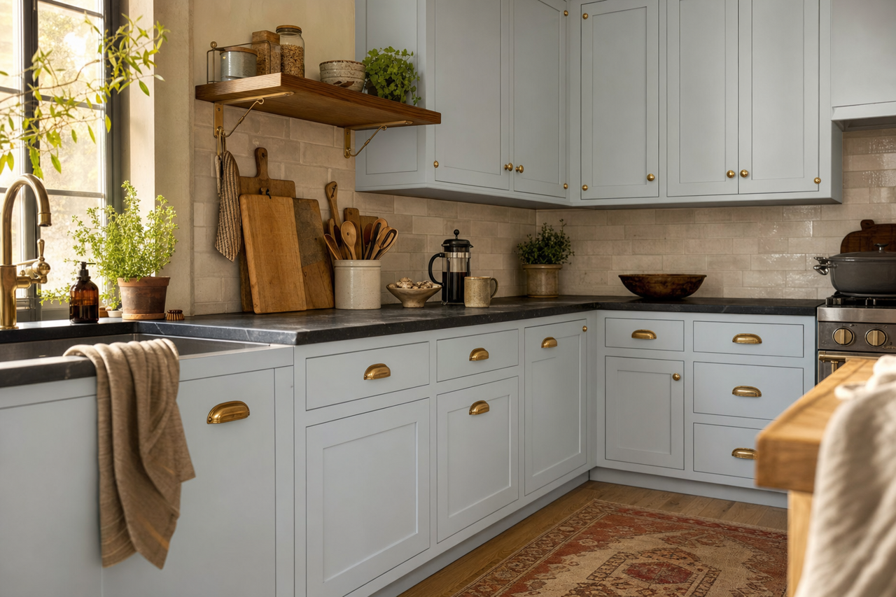 Iced by Benjamin Moore on cabinets